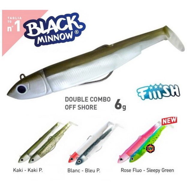 FIIISH BLACK MINNOW 70 DOUBLE COMBO OFF SHORE 6G. 