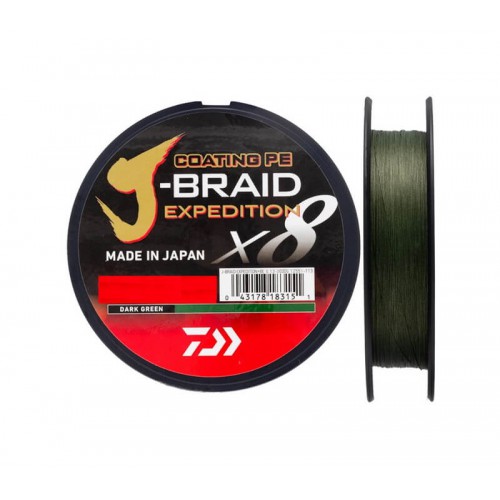 DAIWA J BRAID EXPEDITION X8 150M. DARK GREEN 0.060mm.