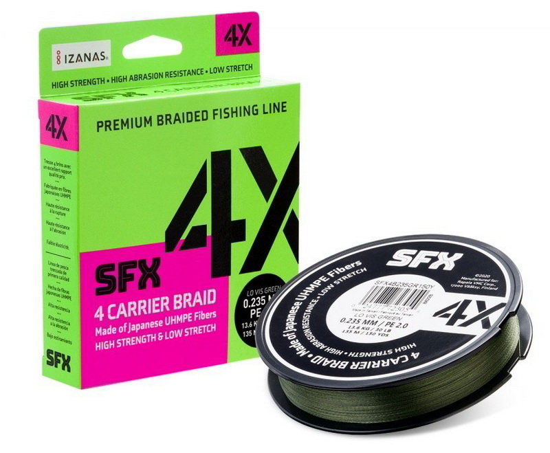 SUFIX SFX 4X CARRIER BRAID 135M. LO VIS GREEN